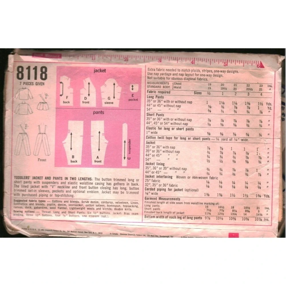 Simplicity vintage 8118